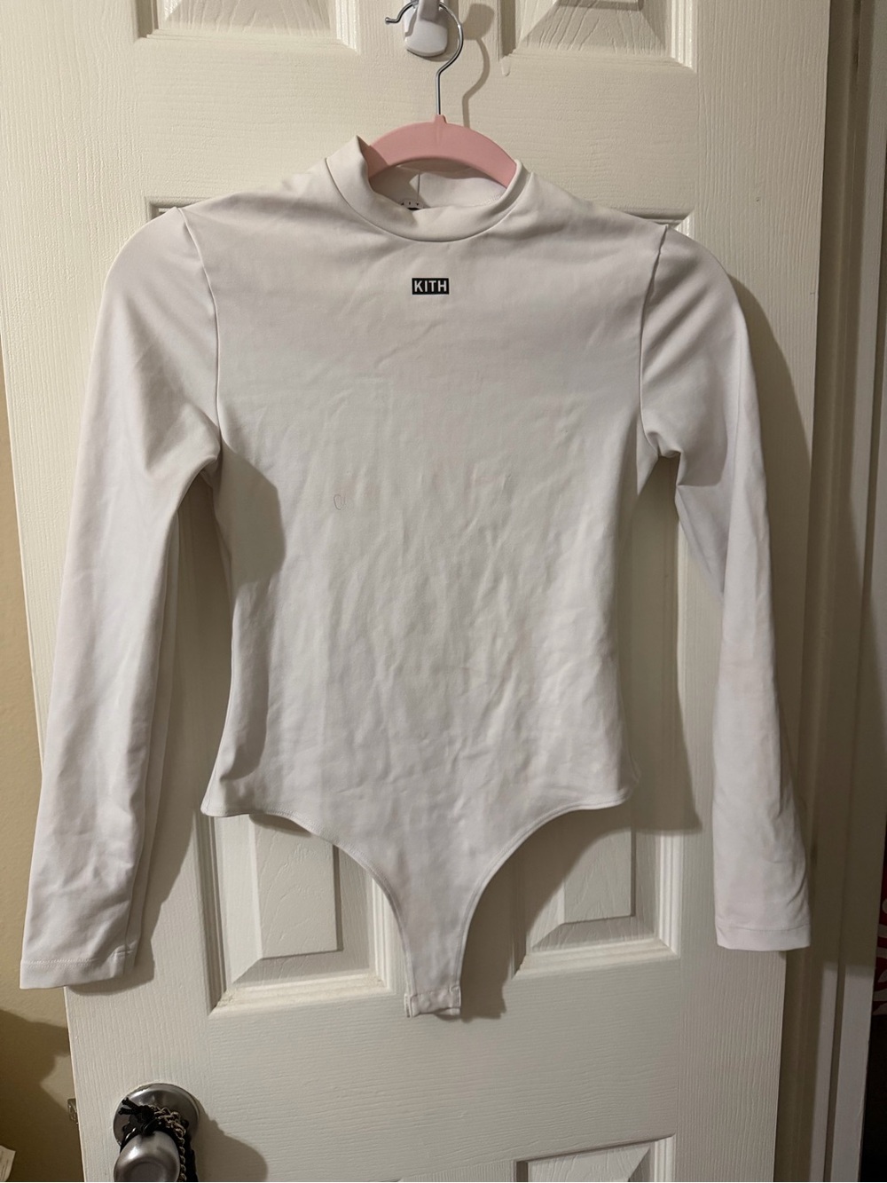 KITH White Long-Sleeve Kids Bodysuit with High Neck